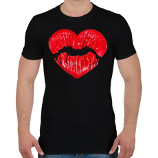 PRINTFASHION Love Mouth Kiss - Férfi póló - Fekete