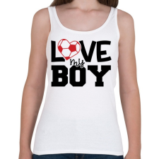PRINTFASHION Love my boy - Női atléta - Fehér női trikó
