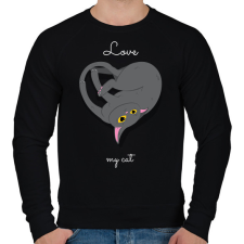 PRINTFASHION love my cat - Férfi pulóver - Fekete férfi pulóver, kardigán