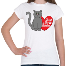 PRINTFASHION Love my cat - Női póló - Fehér női póló