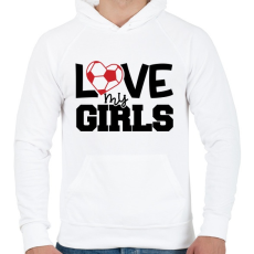 PRINTFASHION Love my girls - Férfi kapucnis pulóver - Fehér