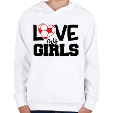 PRINTFASHION Love my girls - Gyerek kapucnis pulóver - Fehér gyerek pulóver, kardigán
