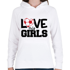 PRINTFASHION Love my girls - Női kapucnis pulóver - Fehér