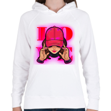 PRINTFASHION Love  - Női kapucnis pulóver - Fehér női pulóver, kardigán