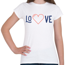 PRINTFASHION LOVE - Női póló - Fehér