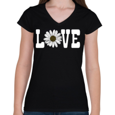 PRINTFASHION Love - Női V-nyakú póló - Fekete női póló