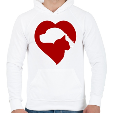 PRINTFASHION Love pets  - Férfi kapucnis pulóver - Fehér férfi pulóver, kardigán
