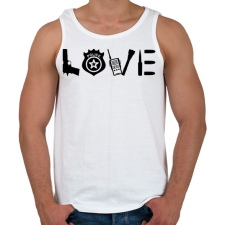 PRINTFASHION Love Police - Férfi atléta - Fehér atléta, trikó