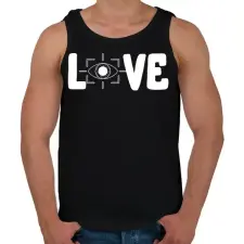 PRINTFASHION Love szemvizsgálat  - Férfi atléta - Fekete atléta, trikó