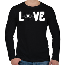 PRINTFASHION Love szemvizsgálat  - Férfi hosszú ujjú póló - Fekete férfi póló