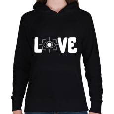 PRINTFASHION Love szemvizsgálat  - Női kapucnis pulóver - Fekete