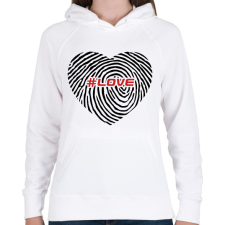 PRINTFASHION Love szív - Női kapucnis pulóver - Fehér női pulóver, kardigán
