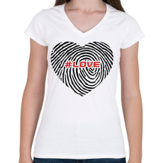 PRINTFASHION Love szív - Női V-nyakú póló - Fehér