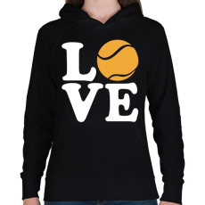 PRINTFASHION Love Tennis - Női kapucnis pulóver - Fekete