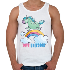 PRINTFASHION Love Unicorns - Férfi atléta - Fehér atléta, trikó