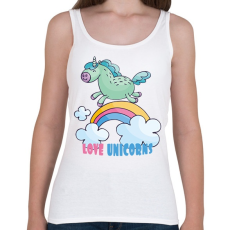 PRINTFASHION Love Unicorns - Női atléta - Fehér