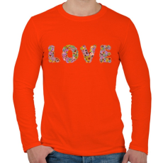 PRINTFASHION LOVE virág - Férfi hosszú ujjú póló - Narancs