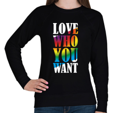 PRINTFASHION Love who you want - Női pulóver - Fekete