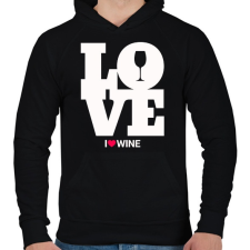 PRINTFASHION Love Wine - Férfi kapucnis pulóver - Fekete férfi pulóver, kardigán