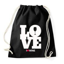 PRINTFASHION Love Wine - Sportzsák, Tornazsák - Fekete tornazsák