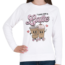 PRINTFASHION Love you a latte - Női pulóver - Fehér