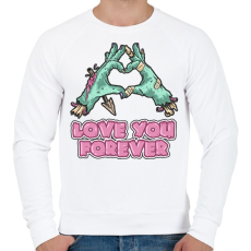 PRINTFASHION Love You Forever - Férfi pulóver - Fehér