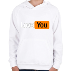 PRINTFASHION love you - Gyerek kapucnis pulóver - Fehér