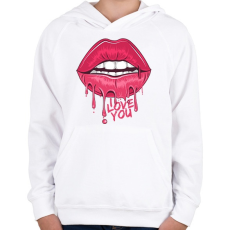 PRINTFASHION Love You - Gyerek kapucnis pulóver - Fehér
