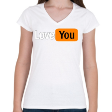 PRINTFASHION love you - Női V-nyakú póló - Fehér női póló