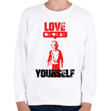 PRINTFASHION Love yourself - Banksy graffiti - Gyerek pulóver - Fehér gyerek pulóver, kardigán