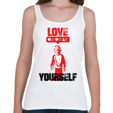 PRINTFASHION Love yourself - Banksy graffiti - Női atléta - Fehér női trikó