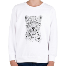 PRINTFASHION Lovely leopard - Gyerek pulóver - Fehér gyerek pulóver, kardigán