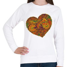 PRINTFASHION LoveMyBike - Női pulóver - Fehér női pulóver, kardigán