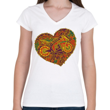 PRINTFASHION LoveMyBike - Női V-nyakú póló - Fehér női póló