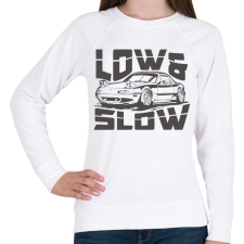 PRINTFASHION Low & Slow - Női pulóver - Fehér női pulóver, kardigán