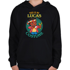 PRINTFASHION Lucas costume - Gyerek kapucnis pulóver - Fekete