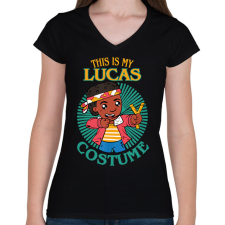 PRINTFASHION Lucas costume - Női V-nyakú póló - Fekete női póló