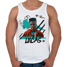 PRINTFASHION Lucas - Stranger Things - Férfi atléta - Fehér atléta, trikó