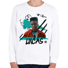 PRINTFASHION Lucas - Stranger Things - Gyerek pulóver - Fehér