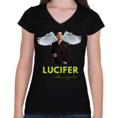 PRINTFASHION lucifer colored - Női V-nyakú póló - Fekete