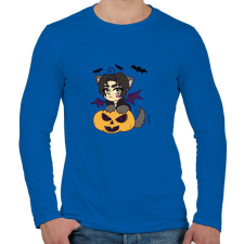 PRINTFASHION Lucifer pumpkin - Férfi hosszú ujjú póló - Királykék férfi póló
