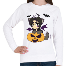 PRINTFASHION Lucifer pumpkin - Női pulóver - Fehér női pulóver, kardigán