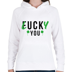 PRINTFASHION Lucky you! - Női kapucnis pulóver - Fehér