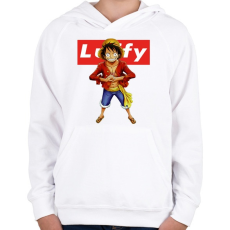 PRINTFASHION Luffy - Gyerek kapucnis pulóver - Fehér