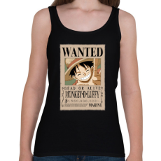 PRINTFASHION luffy körözési plakát (elmosott) - Női atléta - Fekete