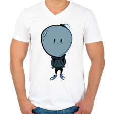 PRINTFASHION Lufifej - Férfi V-nyakú póló - Fehér férfi póló