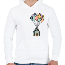 PRINTFASHION Lufis ház - Férfi kapucnis pulóver - Fehér férfi pulóver, kardigán