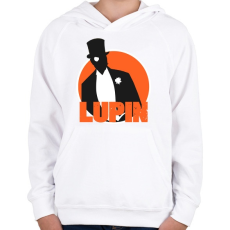 PRINTFASHION Lupin - Gyerek kapucnis pulóver - Fehér