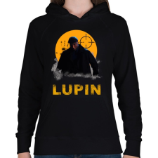 PRINTFASHION LUPIN - Női kapucnis pulóver - Fekete női pulóver, kardigán