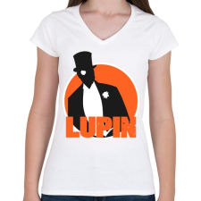 PRINTFASHION Lupin - Női V-nyakú póló - Fehér női póló